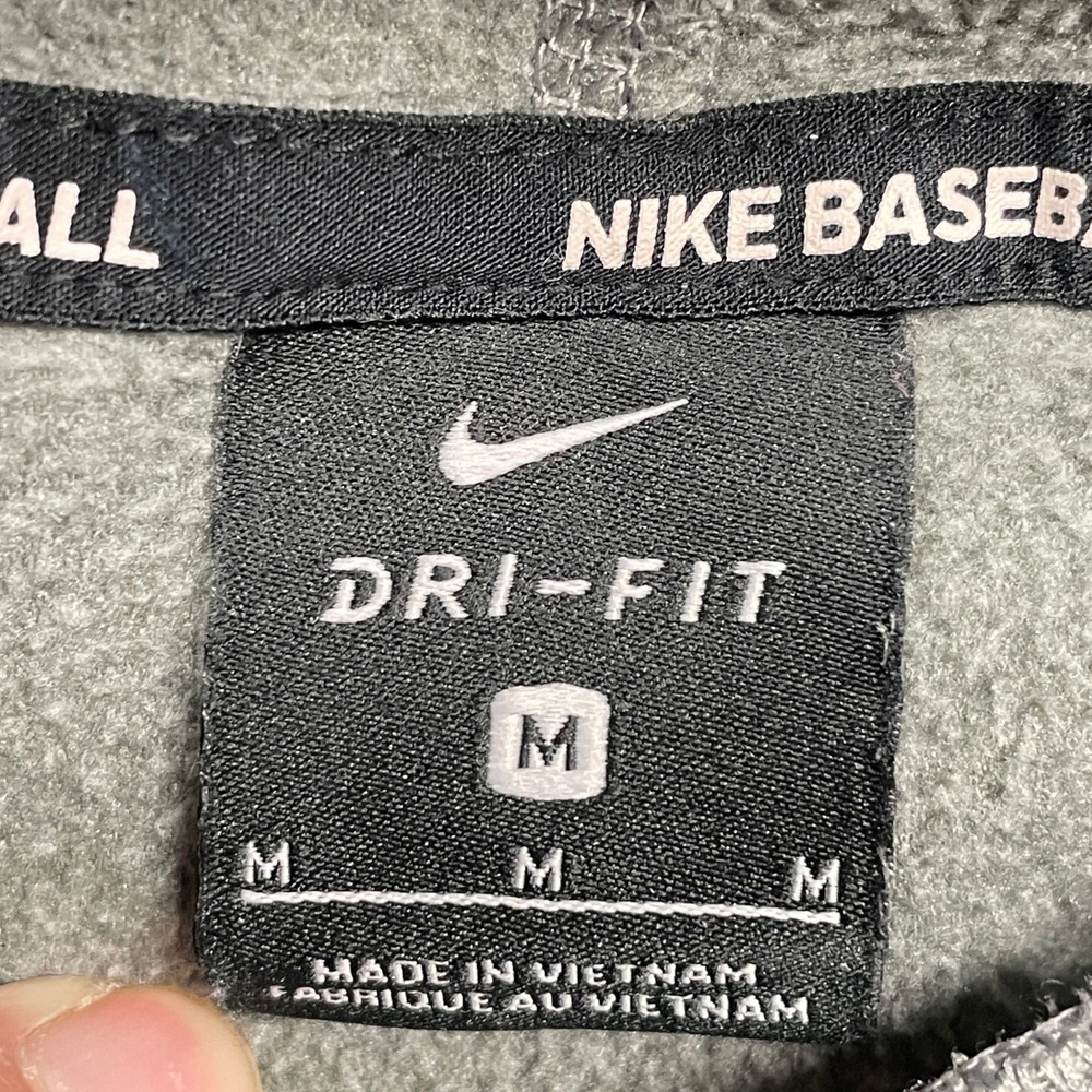 Nike Baseball Hoodie Boys Medium Gray Dri-FIT Pullover Sweatshirt Graphic - Picture 8 of 9